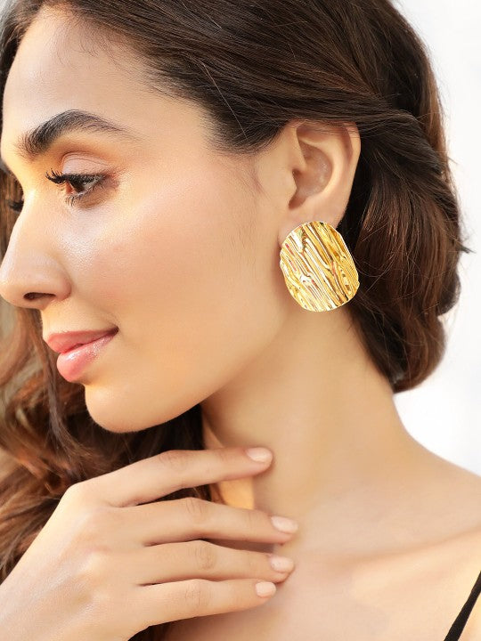 18K Gold Plated Tarnish-Free Waterproof Circular Studs