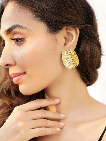 18K Gold Plated Tarnish-Free Waterproof Circular Studs