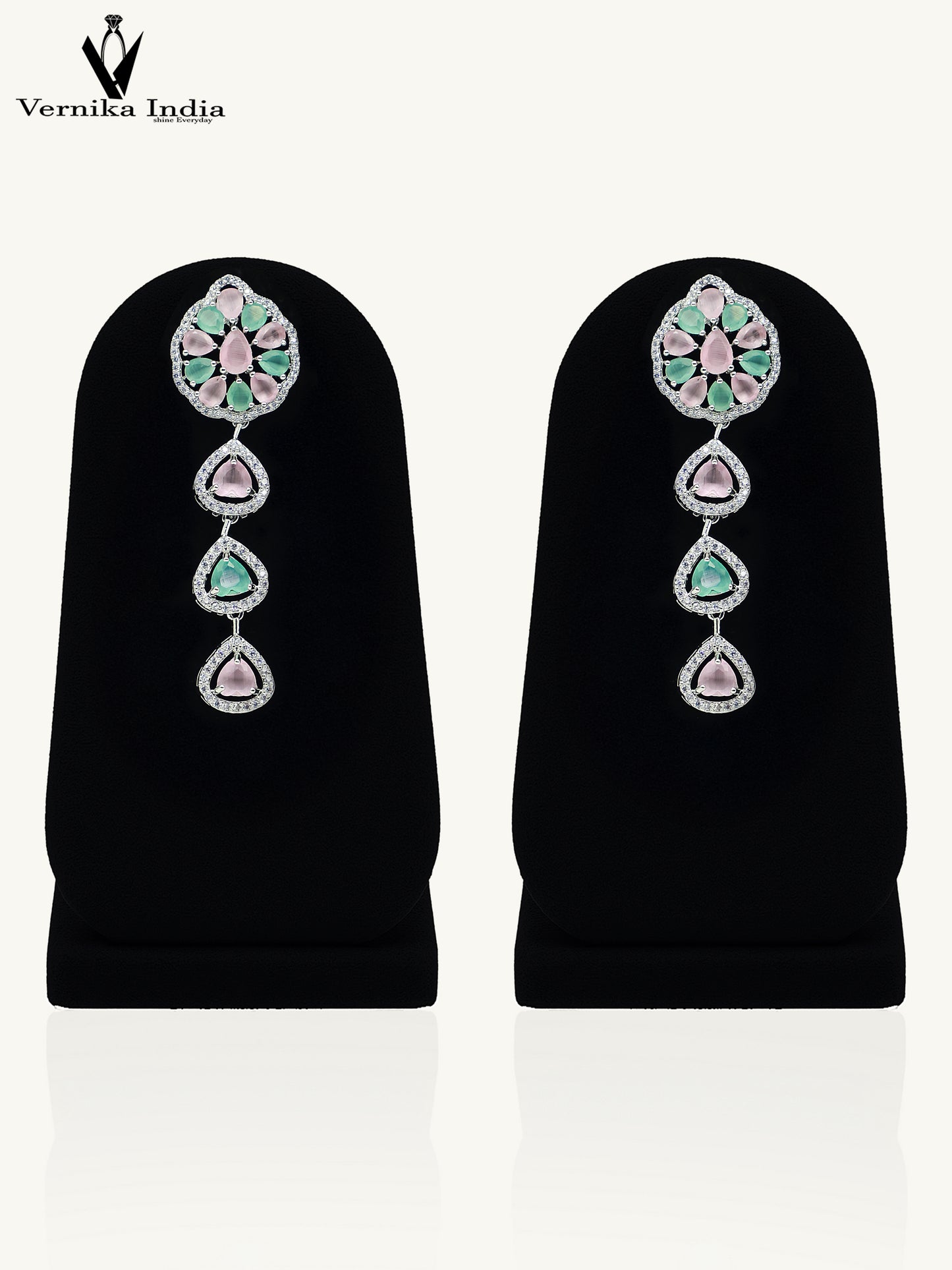 Sparkling CZ Stone Necklace Set with Matching Earrings