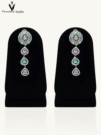 Sparkling CZ Stone Necklace Set with Matching Earrings