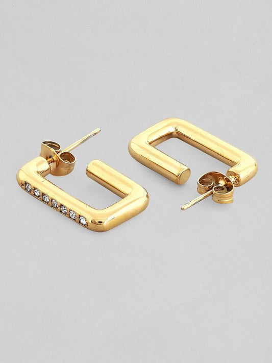 18K Gold-Plated Geometric Half Hoop Earrings